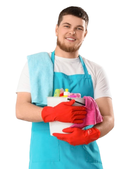 janitorial man home cleaning